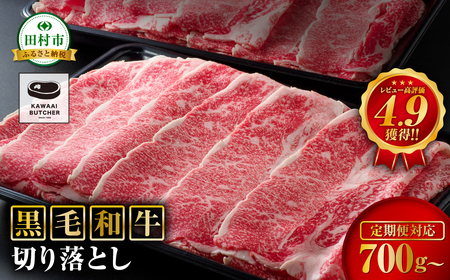 [定期2回]肉 牛肉 黒毛和牛 切り落とし 700g (350g×2) 福島県 田村市