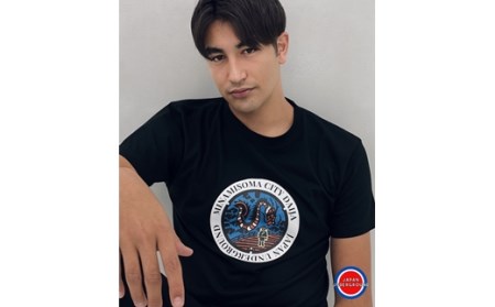 南相馬市 マンホールTシャツ 黒 XLサイズ【4900801】