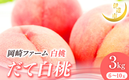 2025年出荷分 先行予約 福島県産 だて白桃 3kg 2025年8月下旬～2025年9月中旬発送 先行予約 予約 伊達の桃 伊達市 桃 贈り物 贈答 ギフト もも モモ 果物 くだもの フルーツ 国産 食品 F21C-007