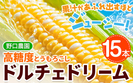 [1.1-340] [2025年先行予約]野口農園 高糖度 とうもろこし「ドルチェドリーム」15本 | とうもろこし トウモロコシ 北海道とうもろこし 朝採れとうもろこし 産地直送とうもろこし