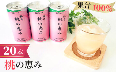 「福島桃の恵み」20本 果汁100%ジュース