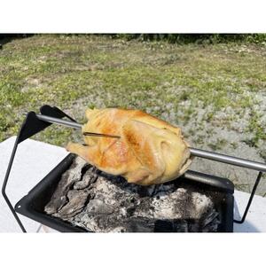 川俣シャモ丸焼き機+丸焼き用蒸し鶏セット[複数個口で配送][配送不可地域:離島]