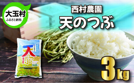 米 3kg 令和6年 天のつぶ 新米 特別栽培米 西村農園 | 福島県 大玉村 お米 令和6年産 2024年産 コメ 精米 白米 テンノツブ |nm-tt03-R6