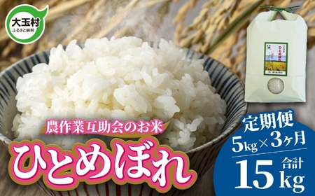 ひとめぼれ[3回定期便]新米 精米 令和6年産 福島県産ひとめぼれ 計 15kg ( 5kg × 3回 ) ひとめぼれ [ 農作業互助会 福島県 大玉村 ] | gj-hb05-t3-R6