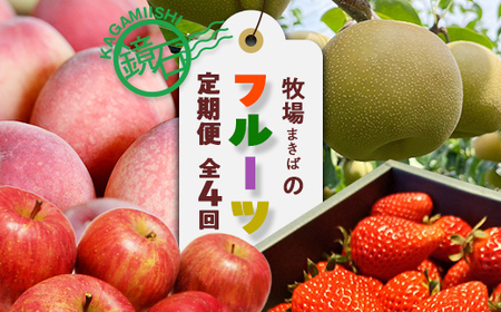 [2026年から発送開始]鏡石町 まきばのフルーツ定期便(桃 約5kg・和梨 約5kg・りんご 約10kg・いちご 約1kg)モモ もも ナシ なし リンゴ イチゴ 苺 福島県 鏡石町 F6Q-416