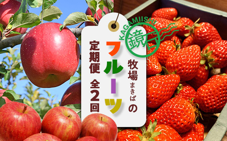 [2026年から発送開始]鏡石町 まきばのフルーツ定期便(りんご 約5kg・いちご 約500g) リンゴ 林檎 イチゴ 苺 福島県 鏡石町 F6Q-421