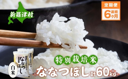 定期便 6ヵ月 北海道 特別栽培 令和7年産 ななつぼし 10kg 精米 米 白米 お米  ごはん ご飯 ライス 道産米 ブランド米 新しのつ米 ふっくら 食味ランキング  産地直送 カワサキ森田屋 送料無料 新篠津  