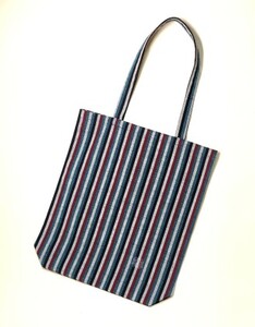 会津木綿 携帯用折り畳みマイバッグ (てり縞) ファッション かばん トートバッグ 手提げ カバン 織物 伝統工芸品