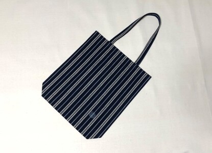 会津木綿 携帯用折り畳みマイバッグ(古代縞) ファッション かばん トートバッグ 手提げ カバン 織物 伝統工芸品