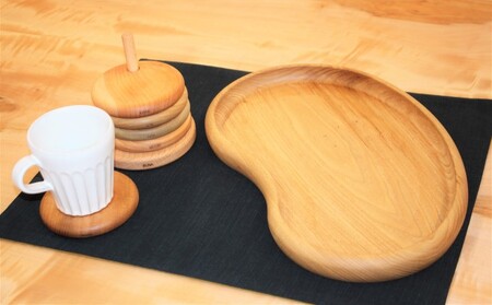 [きこりの店]ビーンズトレイとベーグルコースター 雑貨 日用品 インテリア 工芸品