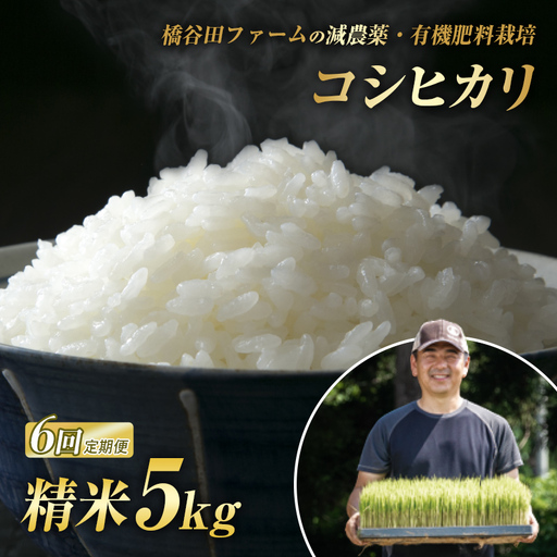 《定期便6ヶ月》 減農薬・有機肥料栽培 西会津産米コシヒカリ 精米 5kg 米 お米 おこめ ご飯 ごはん 福島県 西会津町 F4D-2476