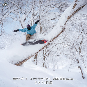 [期間限定]2025-2026シーズン 星野リゾート ネコマ マウンテン リフト1日券