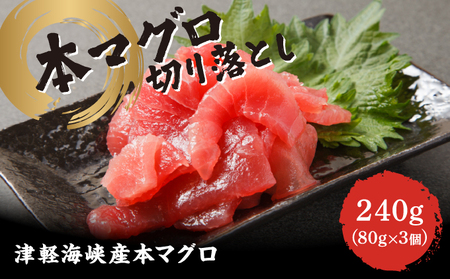 本マグロ切り落し 240g 1個80g 小分け 赤身 トロ 中トロ ヨネタ水産 冷凍 津軽海峡産 本まぐろ 鮪 船上活〆 新鮮 刺身 鉄火丼 海鮮丼 手巻き寿司 お手軽 簡単調理 産地直送 お取り寄せ グルメ 北海道 松前町 送料無料