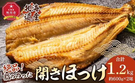 絶品脂ののった 北海道産 開きほっけ 約1.2kg (約600g×2尾セット)_03898