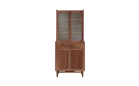 旭川家具 MUKU工房オリジナル ジャム カップボード 80 ウォールナット_04907