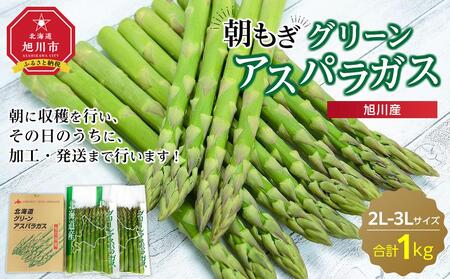 旭川産朝もぎ!グリーンアスパラガス2L〜3Lサイズ1.0kg(2025年5月中旬発送開始予定) | アスパラ 北海道_01940