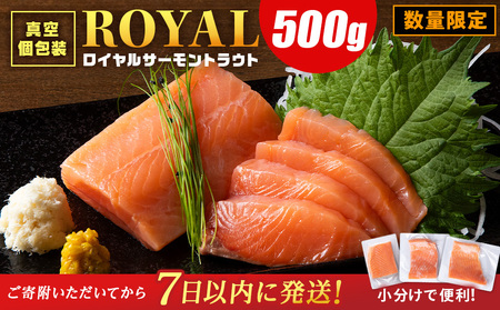 [ふるなび限定]トラウトサーモン 500g 小分け 刺身 サーモン 鮭 海鮮 魚 さけ [三洋食品]