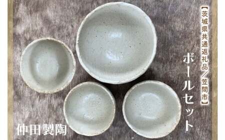 [数量限定]笠間焼 ボールセット(深ボール1個&ボール小3個)[茨城県共通返礼品/笠間市][笠間焼 仲田製陶 ボール 伝統工芸品 ふるさと納税 水戸市 茨城県](GL-2)