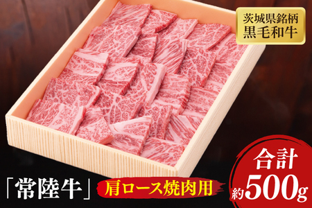 茨城県銘柄黒毛和牛常陸牛肩ロース焼肉用約500g[牛肉 和牛 ブランド牛 常陸牛 パーティ BBQ バーベキュー 水戸市 茨城県](JB-8)