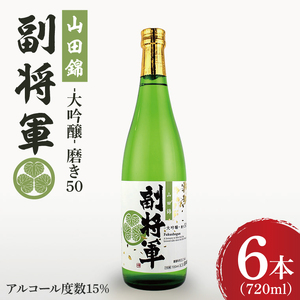 『副将軍』大吟醸山田錦磨き50 720ml×6本セット[日本酒 お酒 酒 辛口 冷酒 水戸市 茨城県](DW-34)