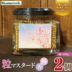 [水戸市優良観光土産品]Shamrock 粒マスタード 梅香 2個[マスタード からし 調味料 梅 紫蘇 しそ 赤じそ 水戸市 茨城県](FE-17)