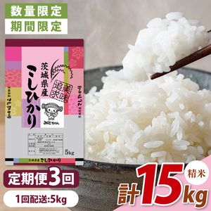 [数量限定][10月より発送][令和7年産][3ヵ月定期便]美味追求 茨城県産こしひかり 5kg×3 [定期便 お米 ごはん こしひかり 精米 おにぎり ごはん 茨城県 水戸市 15キロ](NA-2)