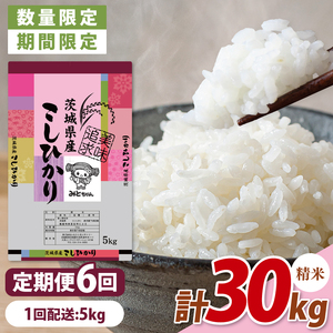 [数量限定][10月より発送][令和7年産][6ヵ月定期便]美味追求 茨城県産こしひかり 5kg×6 [定期便 お米 ごはん こしひかり 精米 おにぎり ごはん 茨城県 水戸市 30キロ](NA-3)