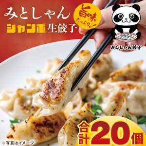 旨味たっぷり!本場プロの中華料理人が作る みとしゃんジャンボ餃子 20個[香香 シャンシャン 中華 人気 老舗 焼き餃子 冷凍 ぎょうざ ギョーザ シューマイ簡単調理 惣菜 おかず 水戸市 茨城県](CS-4)