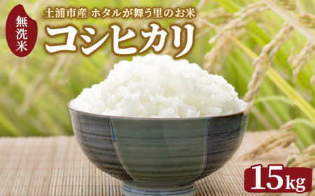 令和7年産 土浦市産 コシヒカリ 無洗米15kg(5kg×3) ホタルが舞う里のお米 ※離島への配送不可 ※2025年12月下旬〜2026年2月下旬頃に順次発送予定