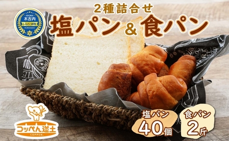 パン セット コッペん道土の塩パン ・ 食パン 詰め合わせ　【 パン屋 こっぺんどっと コッペパン ぱくぱく 】