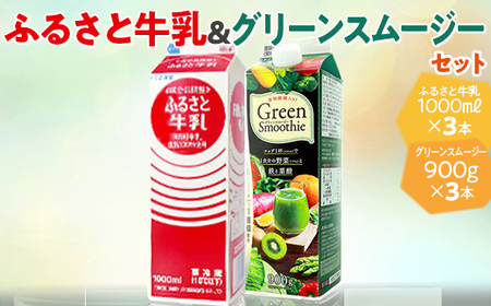 ふるさと牛乳1L&グリーンスムージーセット ※2024年10月上旬〜2025年4月上旬頃に順次発送予定_DT07