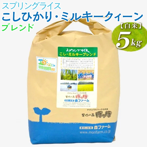 スプリングライス こしひかり・ミルキークィーン ブレンド (白米)5kg_BI27 ※着日指定不可