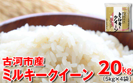 令和5年産 古河市産 ミルキークイーン 20kg（5kg×4袋）_DP25 ｜ 米 こめ コメ 単一米 国産