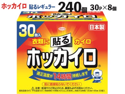 ホッカイロ 貼るレギュラー 30P×8個（計240個)  ※離島への配送不可 _DJ01