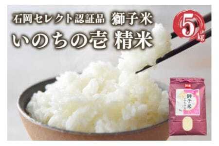 [令和7年産]獅子米 いのちの壱 精米 5kg 岡田ファーム コンテスト受賞米 お米 白米 おこめ ブランド 5キロ 国産 単一原料 コメ こめ ご飯 銘柄米 茨城県産 茨城 産直 産地直送 農家直送 ごはん 家庭用 贈答用 ギフト 茨城県 石岡市 (B02-017)