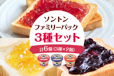 ソントン ファミリーカップ (つぶつぶイチゴ・ごろごろブルーベリー・果皮ざくざくマーマレード) 130g×各2個づつ 計6個入