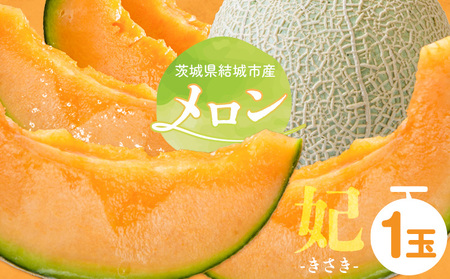 [令和7年先行予約] 茨城県結城市産 メロン 妃 1玉 稲葉ファーム[9月下旬-10月中旬頃出荷予定]茨城県 結城市 送料無料 フルーツ 果物 高級メロン お取り寄せ 旬 産地直送 贈り物 お取り寄せフルーツ
