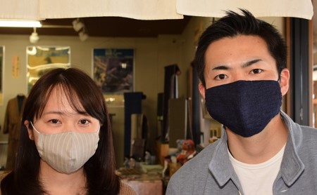 天然の抗菌作用 結城つむぎ(シルク)の手作りマスク[2枚セット] 中サイズ
