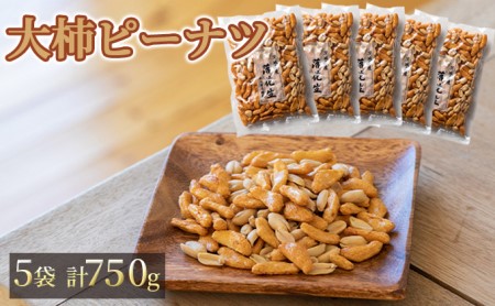 [水川商店謹製]大柿ピーナツ 5袋セット(計750g)