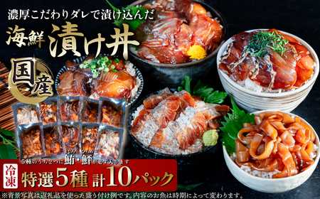 海鮮丼 海鮮漬け丼 5種セット 10パック マグロ 海鮮丼