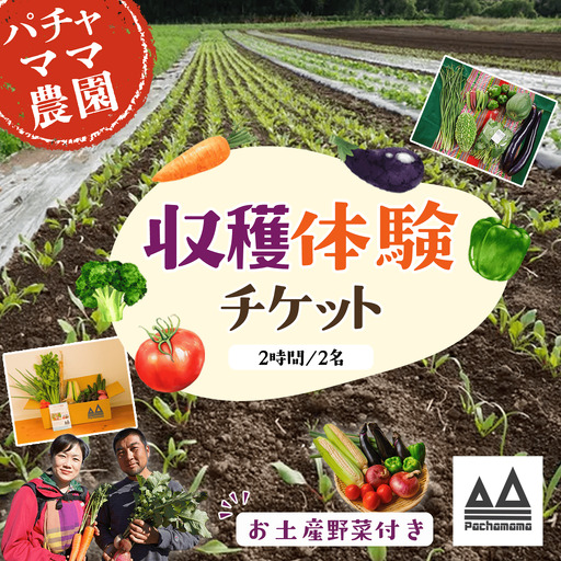 収穫体験 チケット 2名 収穫体験