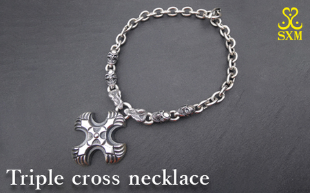 Triple cross necklace