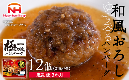 極み焼きハンバーグ(和風おろしソース)セット定期便3か月 定期便