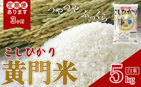 [新米発送 令和6年産]3カ月定期便 黄門米 コシヒカリ 白米 5kg 