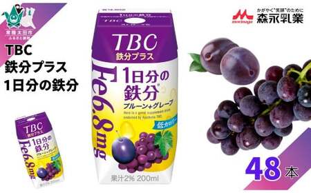 TBC 鉄分プラス 1日分の鉄分 200ml×48本 | 鉄分 栄養 美容ドリンク 一日分の鉄分 果汁飲料 TBC ジュース プルーン