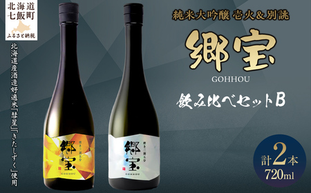 郷宝飲み比べセットB(郷宝純米大吟醸壱火720ml、純米大吟醸別誂720ml 各1本) [ふるさと納税 人気 おすすめ ランキング ごっほう 日本酒 お酒酒 おさけ アルコール セット 飲み比べ ギフト 贈答品 プレゼント 北海道 七飯町 送料無料]
