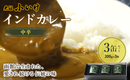 元祖小いけインドカレー 中辛3缶セット