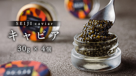 SEIJI caviar ( キャビア ) 30g × 4個 贅沢 高級 国産 魚卵 魚介類 世界三大珍味 CAVIAR 贈答用 ギフト 贈り物 記念日 冷凍