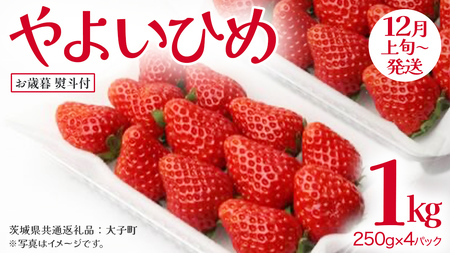 [ お歳暮 熨斗付き ] やよいひめ 250g(8〜12粒)×4パック[2025年12月上旬発送開始](茨城県共通返礼品:大子町)