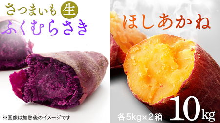 さつまいも [ ふくむらさき ・ ほしあかね ] 5kg ( 箱込 )の 2箱セット